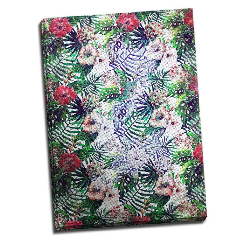 TABLOU FLORI HIBISCUS SI PLANTE TROPICALE