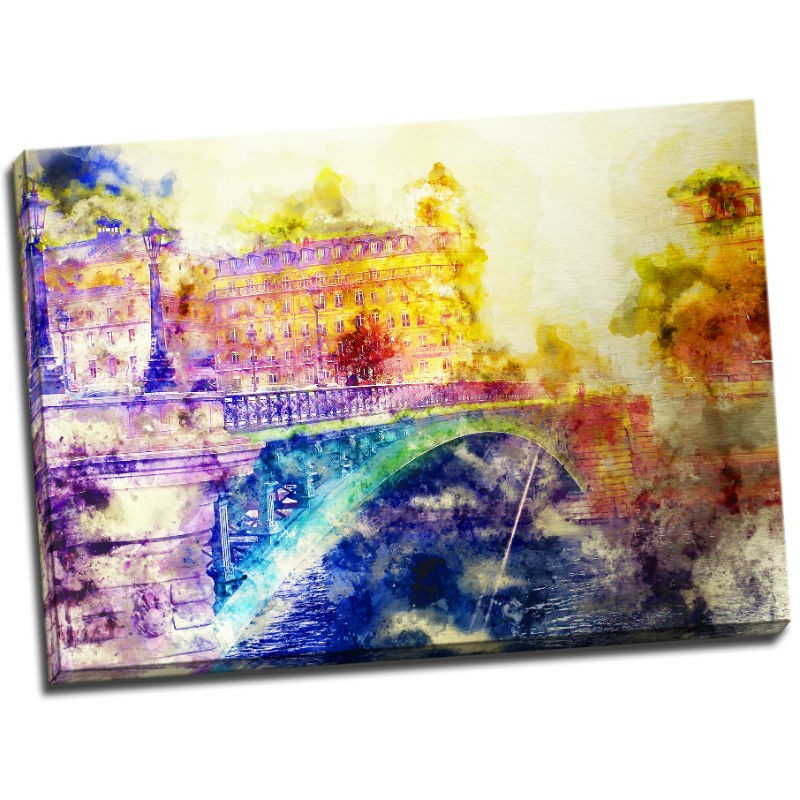 TABLOU PARIS CU ASPECT DE ACUARELA - VIS PARIZIAN
