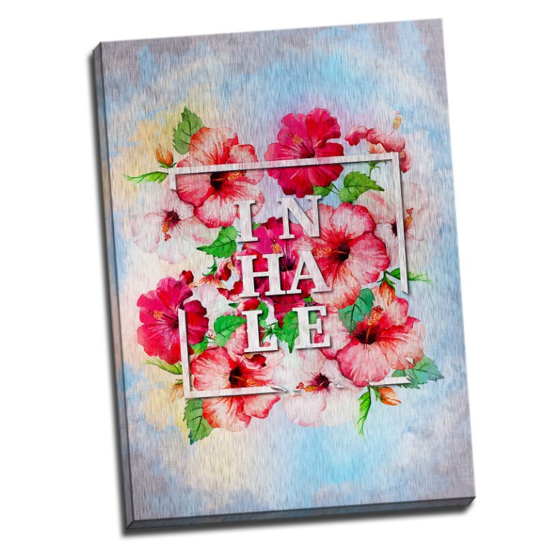 TABLOU DECOR FLORAL - MESAJ INHALE