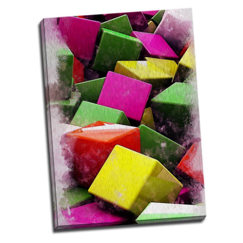 TABLOU DECOR MODERN - CUBURI 3D COLORATE