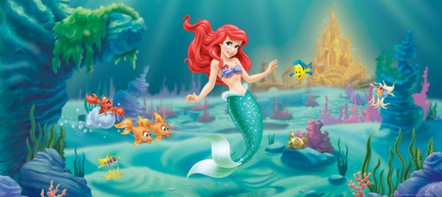 FOTOTAPET COPII ARIEL - MICA SIRENA SI FLOUNDER
