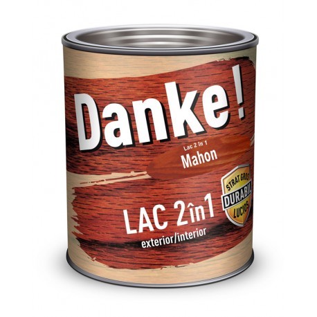 LAC COLORAT PENTRU LEMN DANKE 2 IN 1 MAHON 0.75L