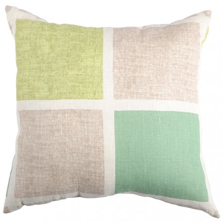 PERNA DECORATIVA COLOR SQUARES VERDE-BEJ