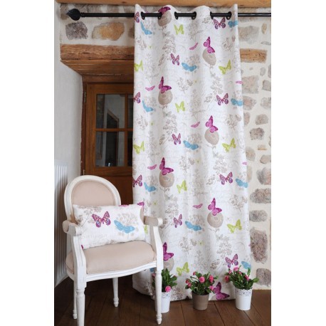 DRAPERIE BUTTERFLY ALBA CU FLUTURI COLORATI