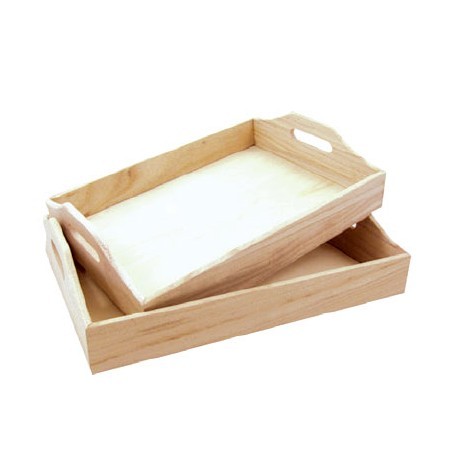SET 2 TAVI DECORATIVE DIN LEMN