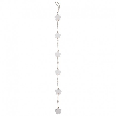 GHIRLANDA SHABBY CHIC CU FLORI ALBE
