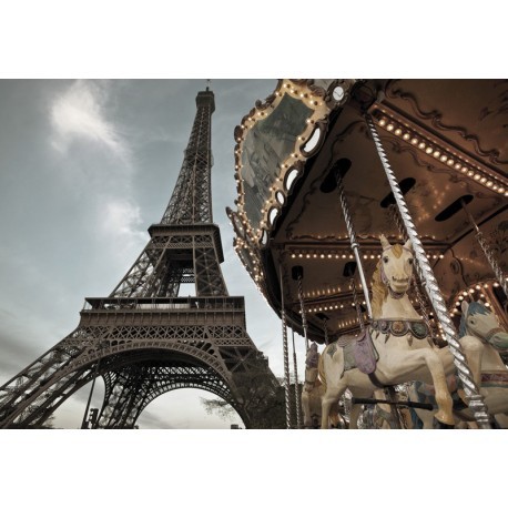 FOTOTAPET ORASE PARIS - EIFFEL TOWER CAROUSEL