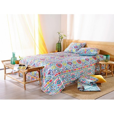 CUVERTURA DE PAT MIKO CU FLORI MULTICOLORE