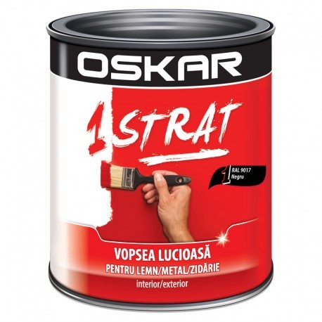 EMAIL METAL SI LEMN RAL 9017 OSKAR 1 STRAT NEGRU 0.75L