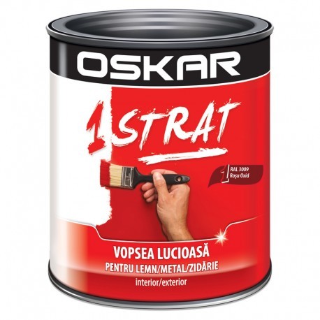 EMAIL METAL SI LEMN RAL 3009 OSKAR 1 STRAT ROSU OXID 2.5L
