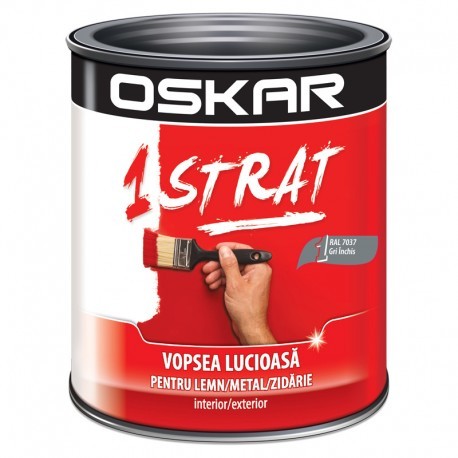 EMAIL METAL SI LEMN RAL 7037 OSKAR 1 STRAT GRI INCHIS 2.5L