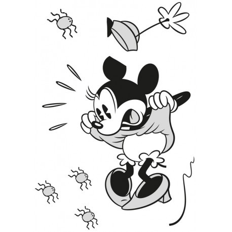 STICKERE PERETE MINNIE ALB-NEGRU