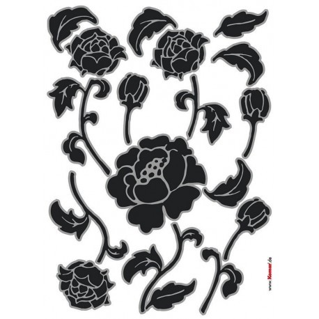 STICKERE PERETE FLORI ALB-NEGRU