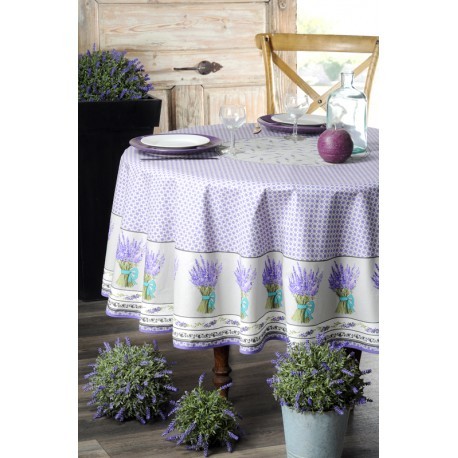 FATA MASA ROTUNDA CU FLORI DE LAVANDA
