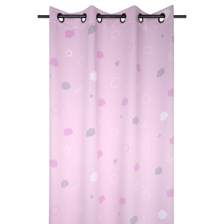 DRAPERIE COPII ROZ CU MODELE FOSFORESCENTE
