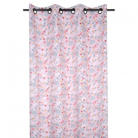 DRAPERIE BLACKOUT ROZ CU FLORICELE