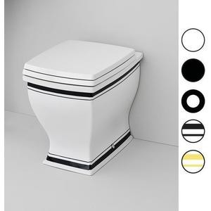 VAS WC CU MONTAJ PE PARDOSEALA JAZZ ALB DECOR RIGHE NERO