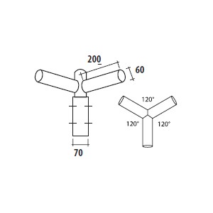 BRAT DREPT TRIPLU 200MM