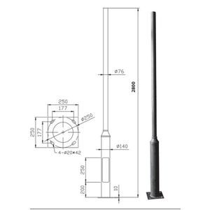 STALP ILUMINAT GRADINA CU FLANSA H 2.8M