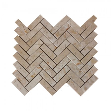 MOZAIC MARMURA CREMA ROYAL CHEVRON POLISAT 2.5 X 5 CM 