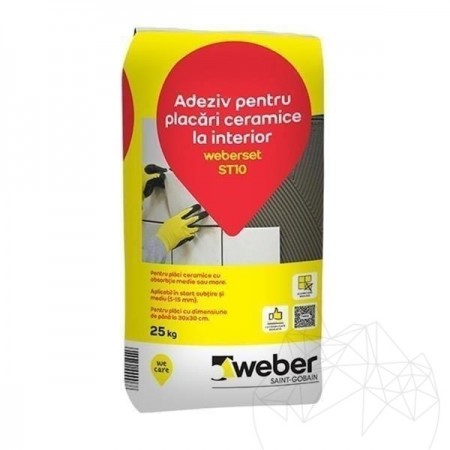 ADEZIV PENTRU PLACARI CERAMICE LA INTERIOR - WEBER SET ST10