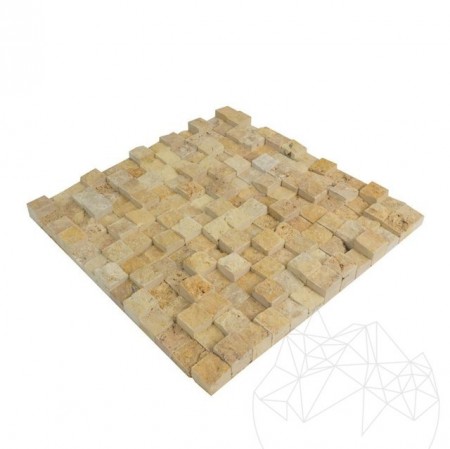 MOZAIC TRAVERTIN YELLOW 3D SCAPITAT 2.5 X 2.5 CM