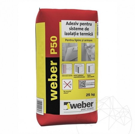 ADEZIV FLEXIBIL PENTRU SISTEME DE IZOLATIE TERMICA WEBER P50