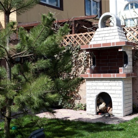 GRATAR GRADINA MEDITERANEO MIC (CARBUNE/LEMN, 100X60X210CM, 650KG, PIATRA NATURALA VRATZA, CARAMIDA)