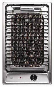 GRILL INOX ELECTRIC CU ROCA VULCANICA, TERMOSTAT, GRATARE METAL, 30CM