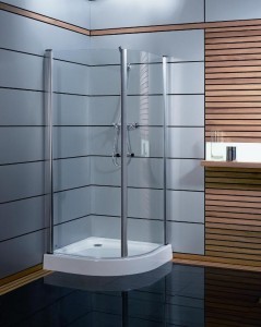 CABINA DE DUS SEMIRODUNDA AQUAFORM MODEL SILVA CU DOUA USI BATANTE, 90X90 CN STICLA TRANSPARENTA, PR