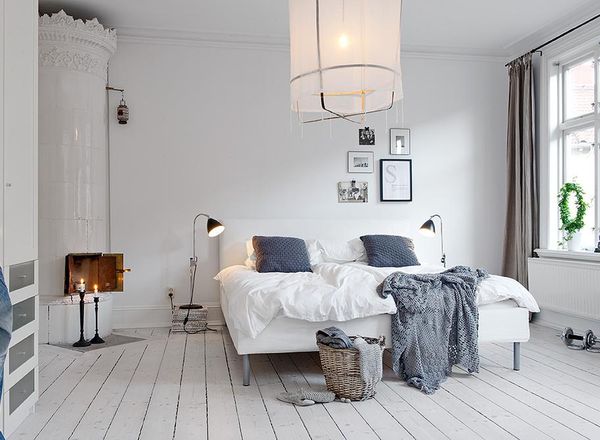 Dormitor decorat in stil scandinav