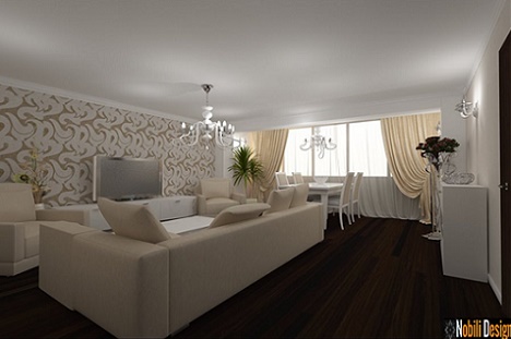 Design interior cu tapet