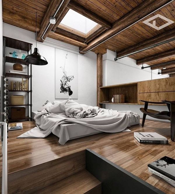Dormitor modern la mansarda