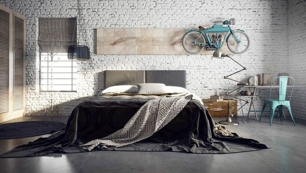 Dormitor industrial minimalist