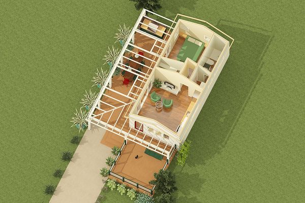 Proiect 3D casa mica cu terase