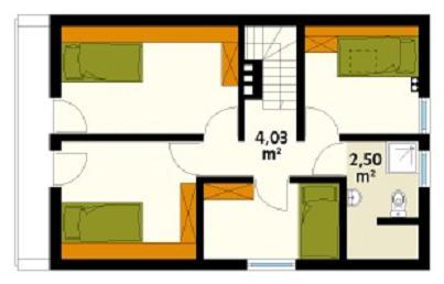 Casa de vacanta din structura usoara - proiect mansarda