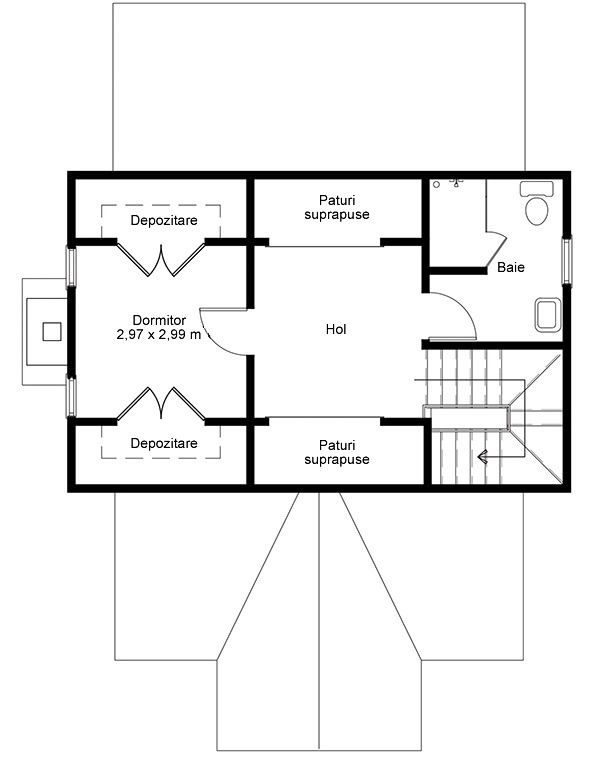 Proiect casa la tara - mansarda