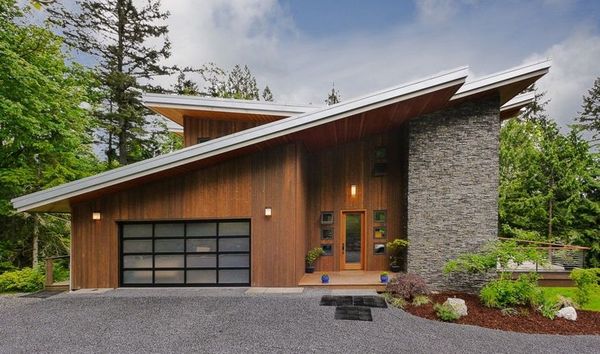 Casa moderna lemn piatra