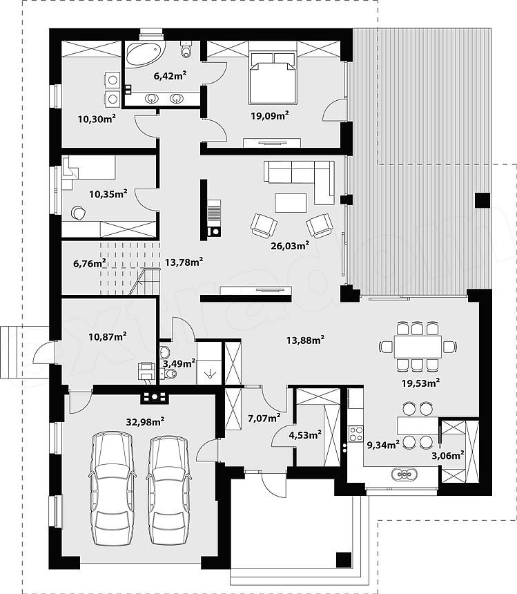 Proiect parter casa mansardabila