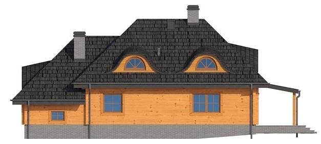 Casa din lemn masiv cu demisol partial, parter si mansarda