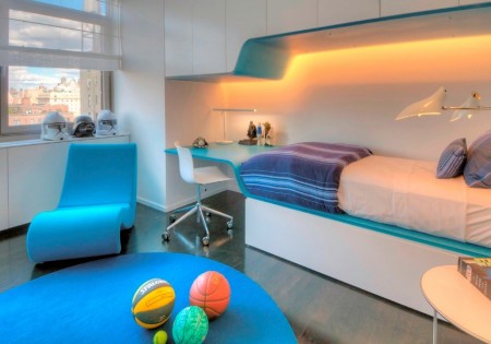Design interior futurist pentru camera unui baiat