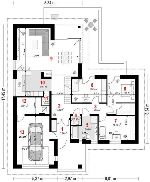 Proiect casa moderna - parter