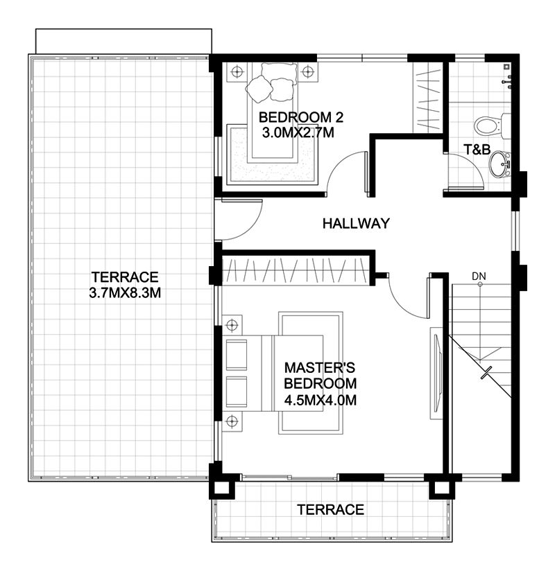 Casa cu etaj, design modern, proiect etaj