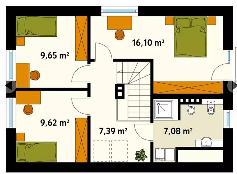 Proiect mansarda - casa cu veranda cu balustrade de lemn