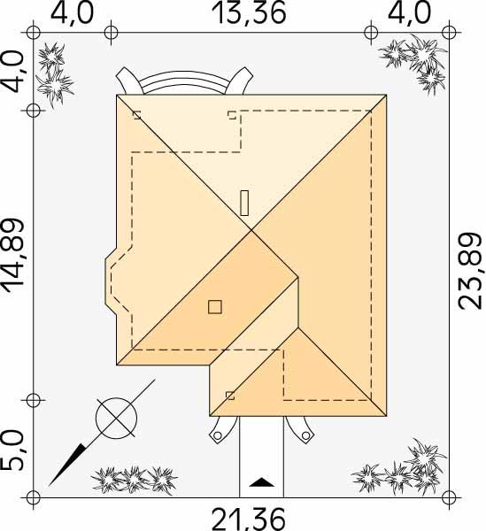 Casa pe un nivel 3 dormitoare - plan amplasare teren